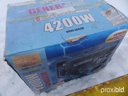 NEW 4200 WATT PORTABLE GENERATOR NEW SUPPORT EQUIPMENT powered by gas engine.