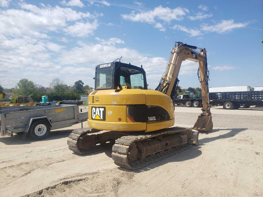 CAT 308DCR HYDRAULIC EXCAVATOR powered by Cat diesel engine, equipped with Cab, air, heat front blad