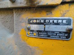 JOHN DEERE 1020 BROOM TRACTOR SN:062934T powered by gas engine, equipped with ROPS, sweepster power