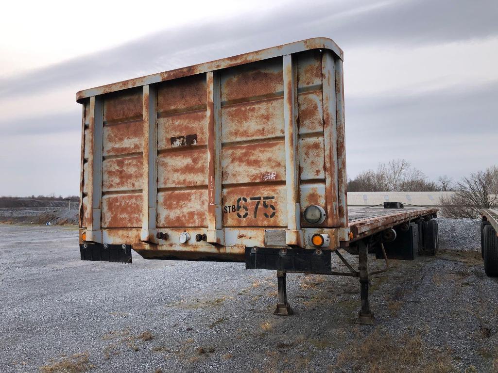 1986 TRANSCRAFT TL90K-45 FLATBED TRAILER VN:027862 equipped with 50 ton capacity, 45ft. X 96in. Flat