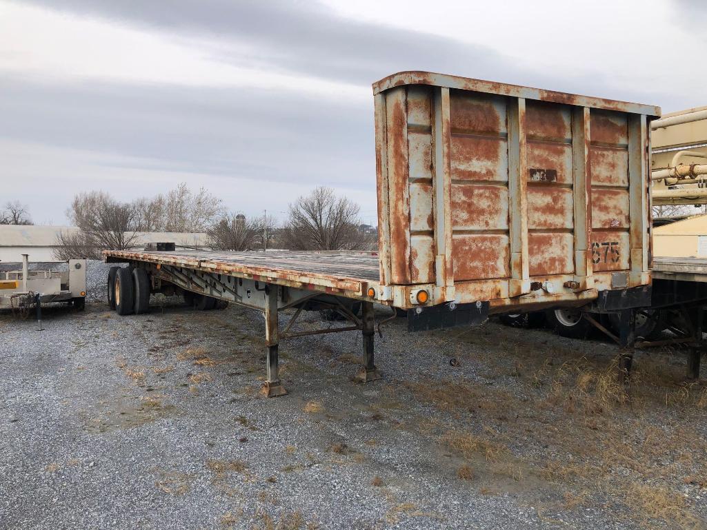 1986 TRANSCRAFT TL90K-45 FLATBED TRAILER VN:027862 equipped with 50 ton capacity, 45ft. X 96in. Flat
