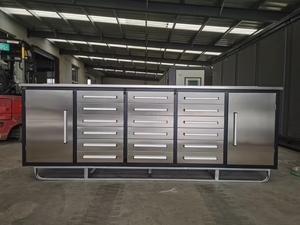 NEW STEELMAN 10' STAINLESS NEW SUPPORT EQUIPMENT 18 drawers & 2 cabinets workbench / coffre. Located