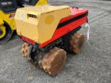 DYNAPAC TRENCH ROLLER SN:18500417 powered by diesel engine, equipped with padsfoot drum, vibratory