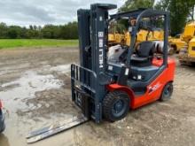 2023 HELI CPYD25 FORKLIFT powered by LP engine, equipped with OROPS, 5,000lb lift capacity, 185in.