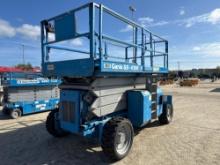 GENIE GS4390RT SCISSOR LIFT SN:46043 4x4, powered by diesel engine, equipped with 43ft. Platform