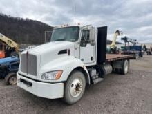 2018 KENWORTH T300 STAKE TRUCK VN:198594 powered by diesel engine, equipped with power steering,