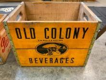 VINTAGE OLD COLONY BEVERAGES WOOD CASE COLLECTIBLE . All Items need to be removed by March 10th,