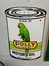 VINTAGE 22IN. X 32IN. POLY PREM MOTOR OIL BIRD SIGN COLLECTIBLE SIGN . All Items need to be removed