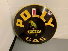 36" DIAMETER "POLY GAS" SIGN COLLECTIBLE SIGN . All Items need to be removed by March 10th, thank