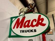 MACK TRUCKS BULLDOG DOUBLE SIDED PORCELAIN FLANGE SIGN COLLECTIBLE SIGN . All Items need to be