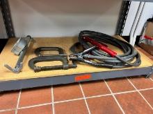 CONTENTS OF SHELF: (2) C CLAMPS, SET OF JUMPER CABLES SUPPORT EQUIPMENT . All Items need to be