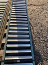 (3) SECTIONS OF 16IN. WIDE X 10FT. LONG ROLLER CONVEYOR SUPPORT EQUIPMENT