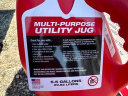 NEW 5 GAL LIQUID UTILITY JUG- RED NEW SUPPORT EQUIPMENT