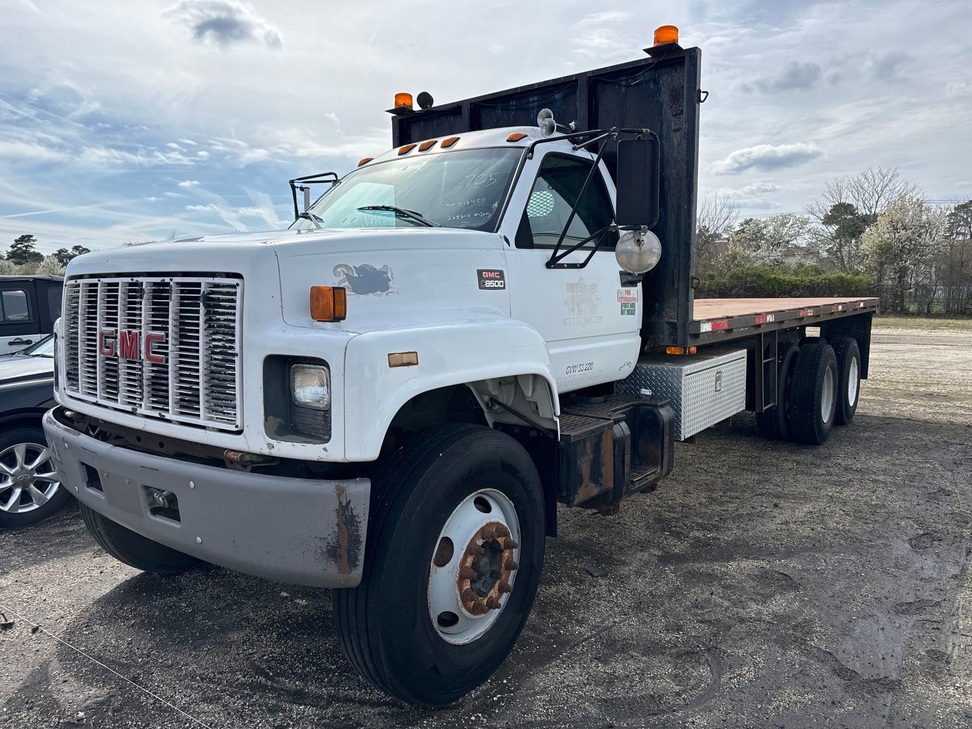 1998 GMC FLATBED TRUCK VN:1GDT7H4C4WJ518400 powered by diesel engine, equipped with 22ft. Flatbed