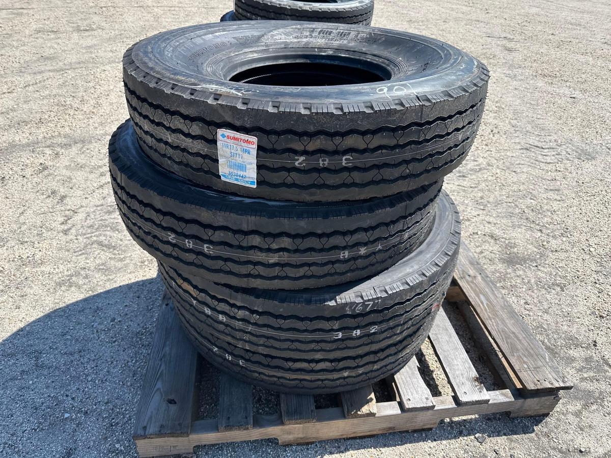 (4) NEW SUMITOMO 11R17.5 14PR TRAILER TIRES TIRES, NEW & USED