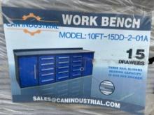 NEW STEELMAN 10FT. WORKBENCH W/15-DRAWERS & 2 CABINETS NEW SUPPORT EQUIPMENT