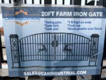 NEW 20FT. HEAVY DUTY DRIVEWAY GATE NEW SUPPORT EQUIPMENT 16ft. Opening, with posts and accessories.