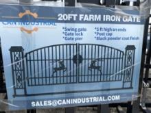 NEW 20FT. HEAVY DUTY DRIVEWAY GATE NEW SUPPORT EQUIPMENT 16ft. Opening, with posts and accessories.