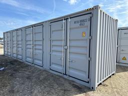 NEW 40FT. HIGH CUBE CONTAINER MULTI-USE CONTAINER Details: Four Side Open Door, one end door, lock