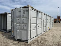 40FT. HIGH CUBE MULTI-USE CONTAINER Details: 4 side open door, one end door, lock box, side forklift