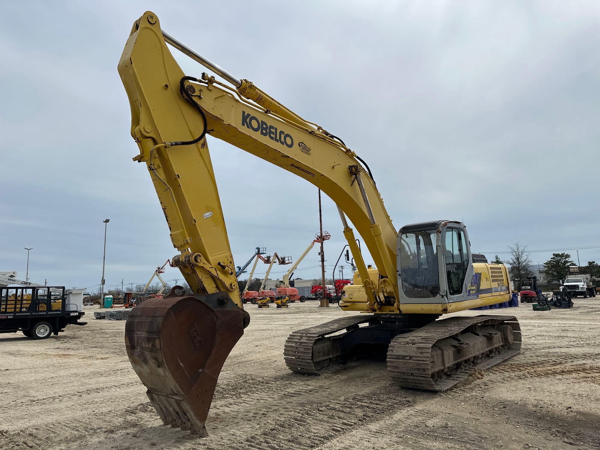 KOBELCO SK330LC HYDRAULIC EXCAVATOR SN:1070 powered by diesel engine, equipped with Cab, air, heat,