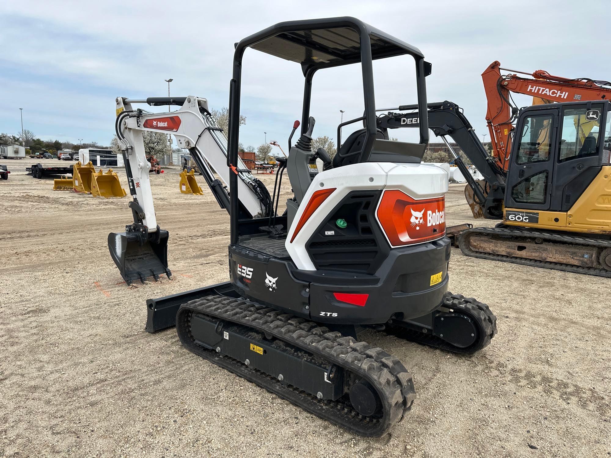 2023 BOBCAT E35 HYDRAULIC EXCAVATORSN-13760... powered by diesel engine, equipped with OROPS, front