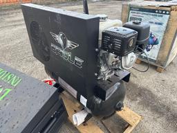 EAGLE 30 GAL TRUCK MOUNT AIR COMPRESSOR, W/ THREE CYLINDER CAST IRON PUMP, HI-FLO, 150 PSI , ELEC