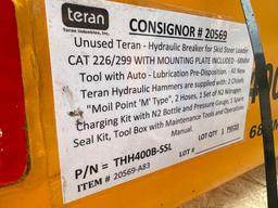 NEW TERAN THH400B HYDRAULIC HAMMER SKID STEER ATTACHMENT for Skid Steer Loader CAT 226/299 WITH