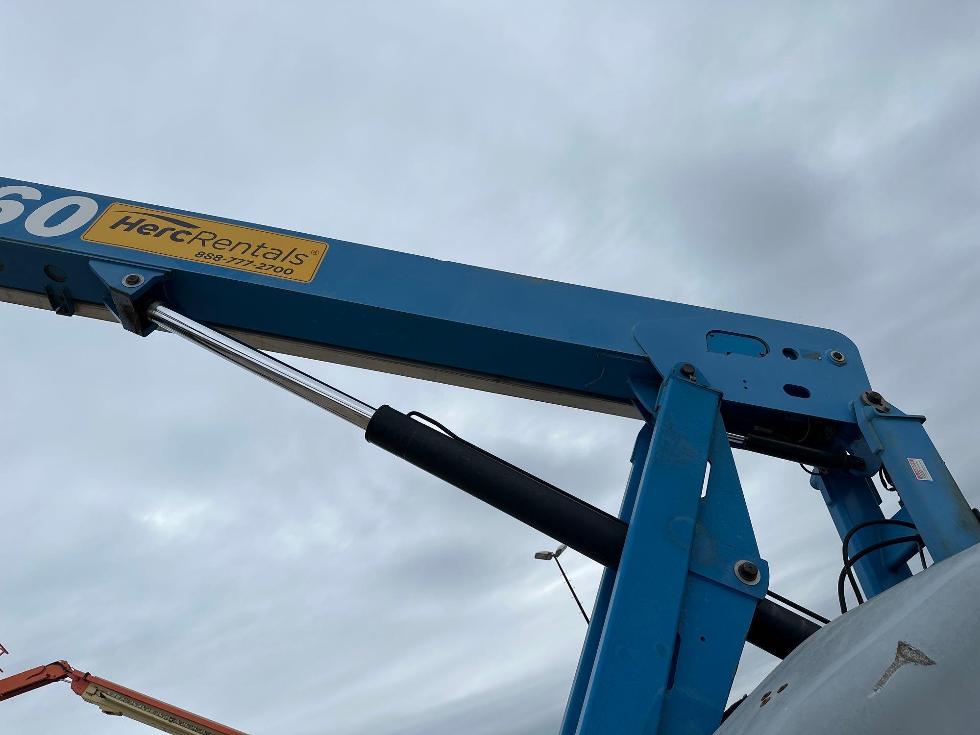 GENIE S60 BOOM LIFT SN:600614307 4x4, powered by diesel engine, equipped with 60ft. Platform height,