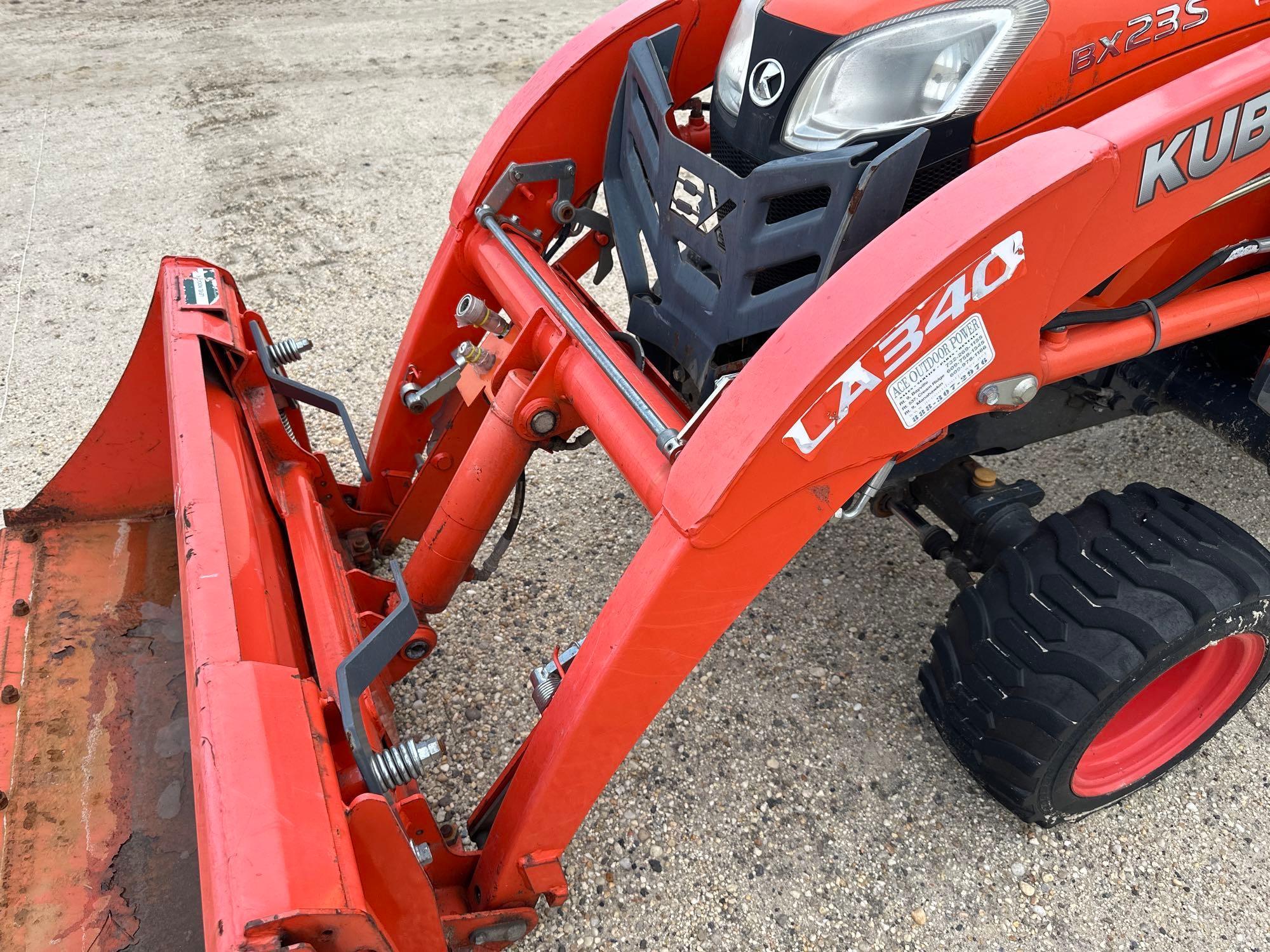 KUBOTA BX23SLB-R TRACTOR LOADER BACKHOE SN:21114 powered by diesel engine, equipped with EROPS, GP