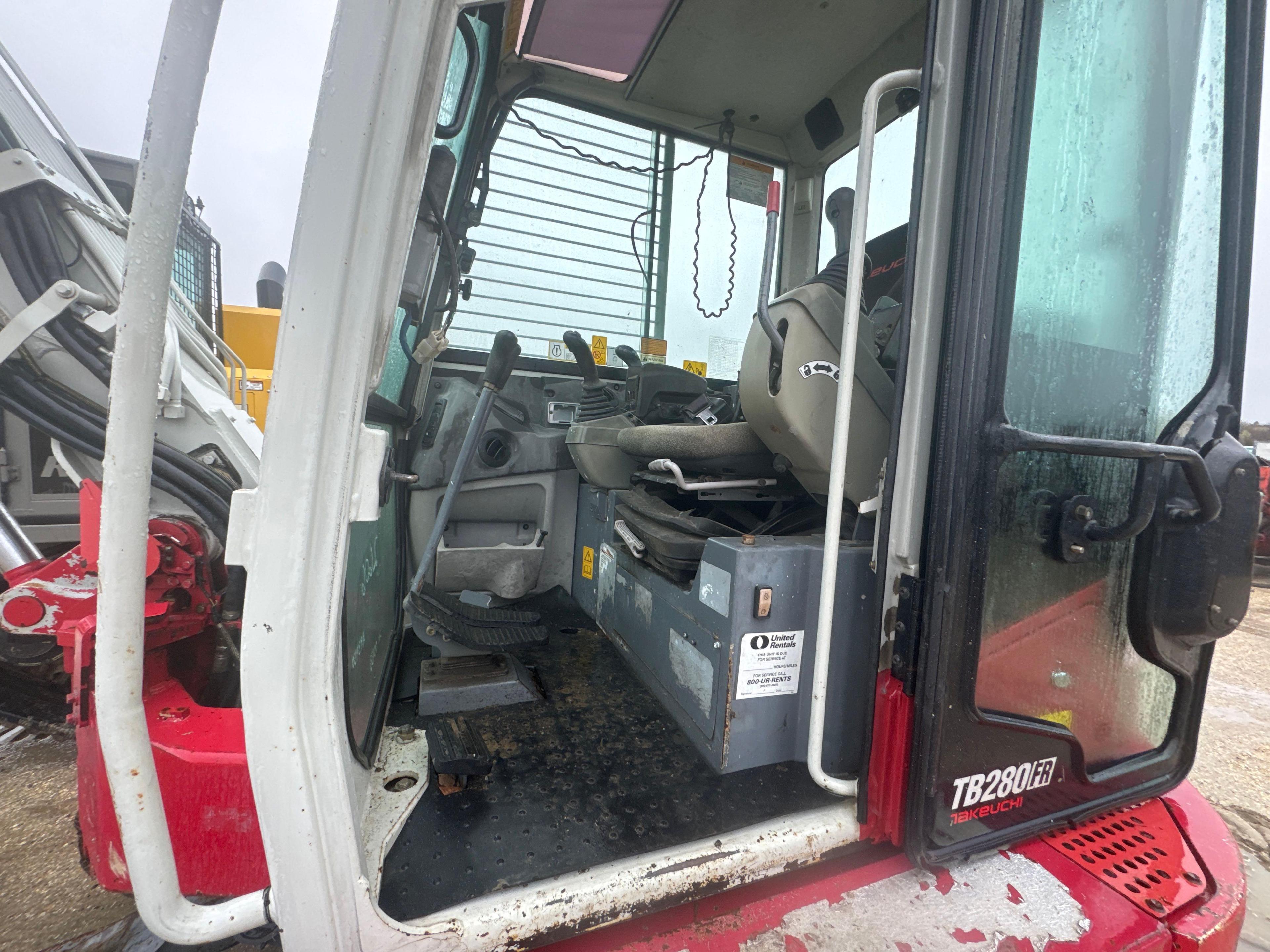 2016 TAKEUCHI TB280FR HYDRAULIC EXCAVATOR SN:178500453 powered by diesel engine, equipped with Cab,