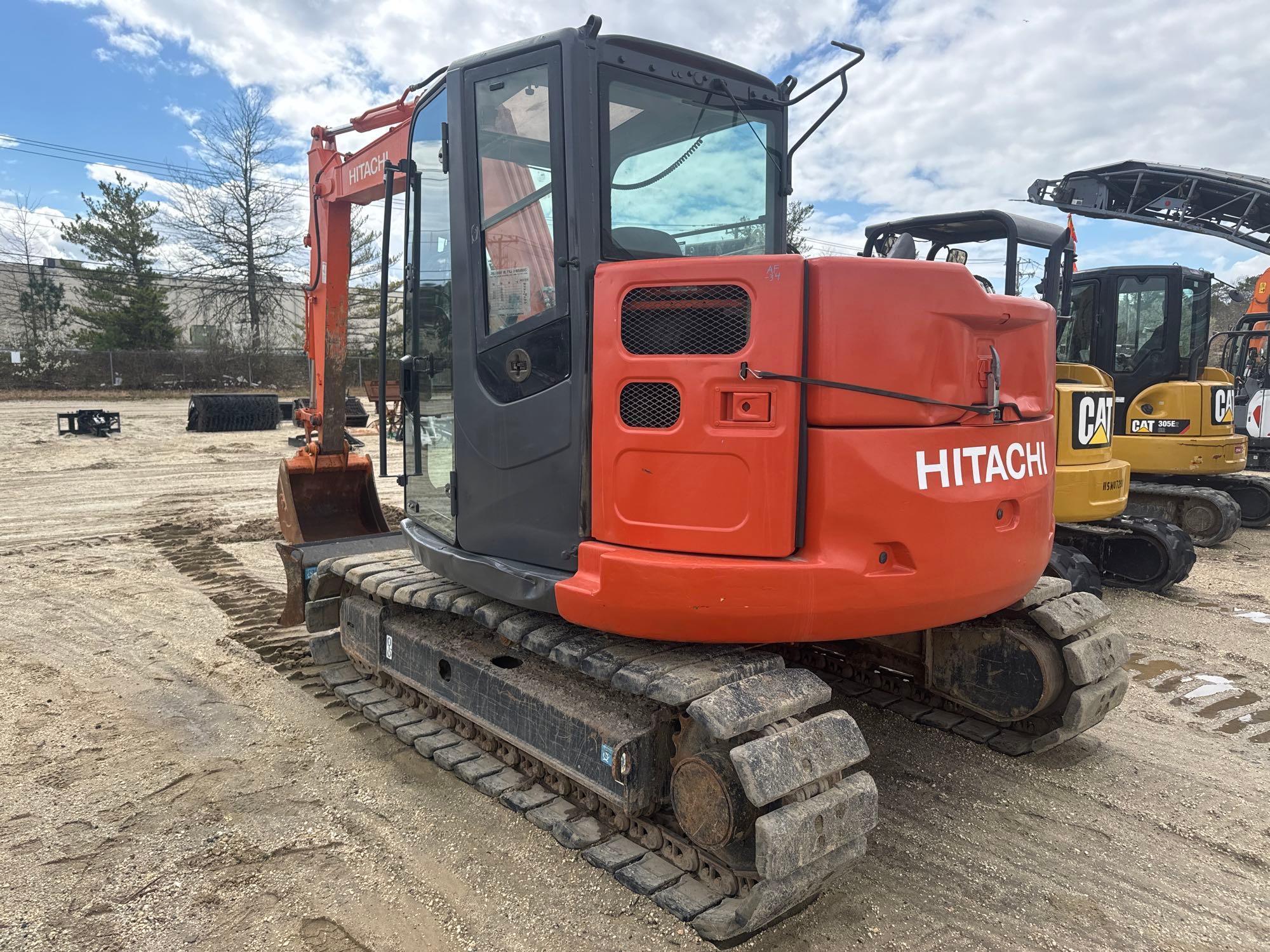 2014 HITACHI ZX85USB-5 HYDRAULIC EXCAVATOR SN; 017465 powered by diesel engine, equipped with Cab,