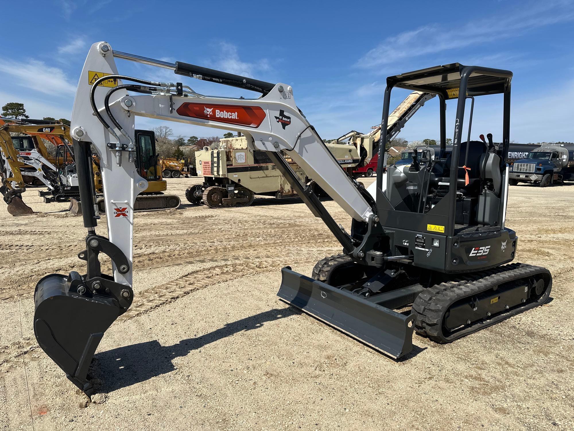 2023 BOBCAT E35 HYDRAULIC EXCAVATOR SN-14833 powered by diesel engine, equipped with OROPS, front