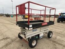 MARKLIFT M20E SCISSOR LIFT electric powered, equipped with 20ft. Platform height.