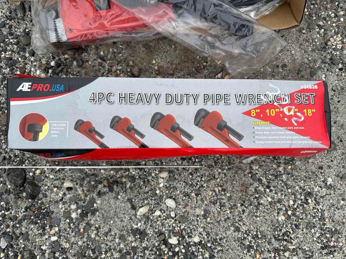 NEW 4 PC STEEL PIPE WRENCH ATE-34030 NEW SUPPORT EQUIPMENT