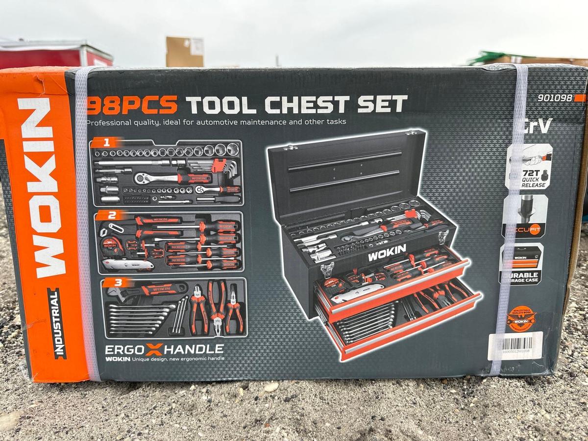 NEW WOKIN TOOL 98 PC TOOL CHEST SET - NEW SUPPORT EQUIPMENT