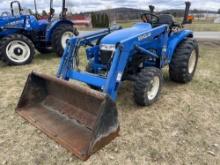 NEW HOLLAND TC33D TRACTOR LOADER 4x4 SN:6558, powered by diesel engine, equipped with ROPS, GP front