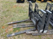 NEW BERLON 48IN. HD STEP THROUGH PALLET FORKS SKID STEER ATTACHMENT 5,500lb capacity.