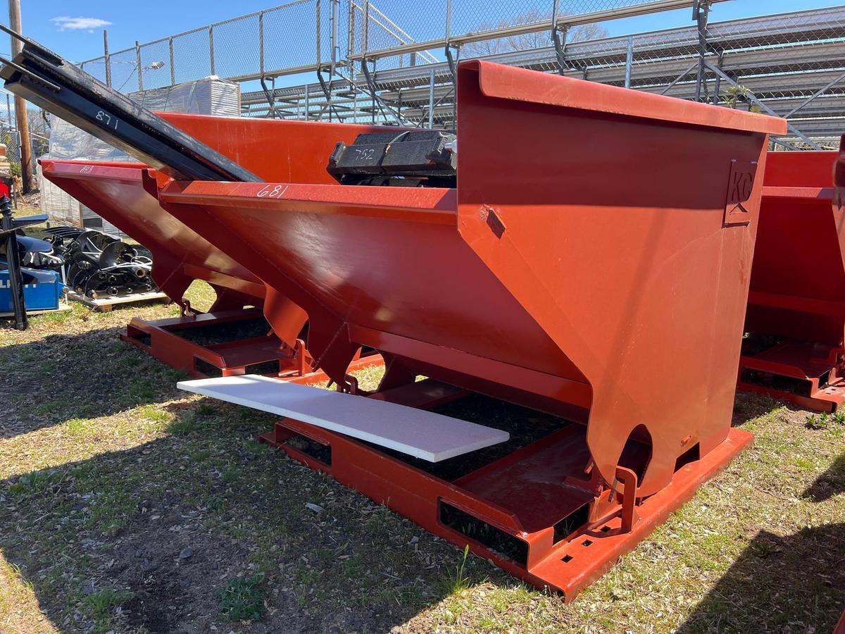 NEW 2 CUBIC YARD SELF DUMPING HOPPER SCRAP RECYCLING EQUIPMENT 4,000lb capacity.