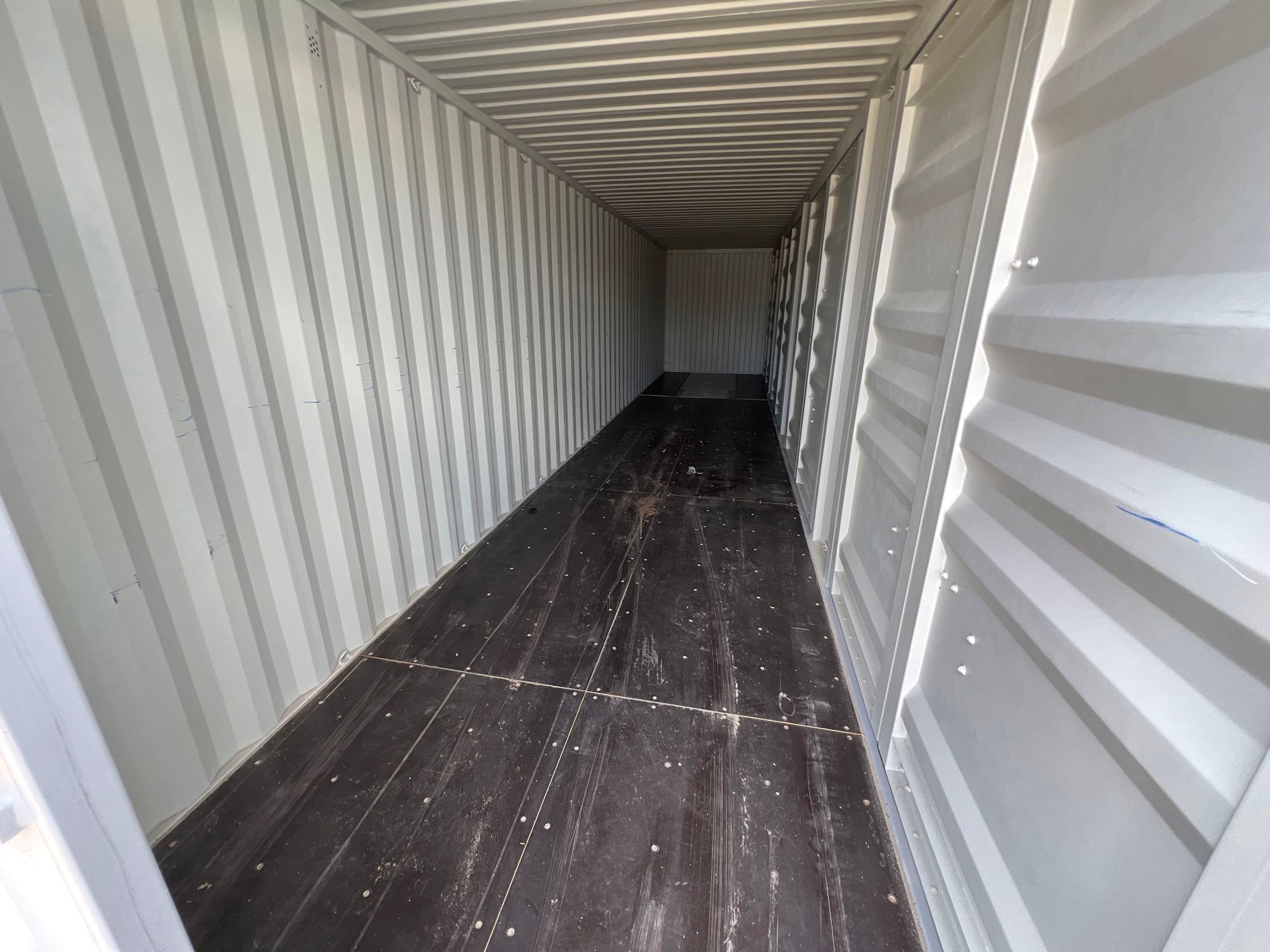 NEW 40FT. HIGH CUBE CONTAINER MULTI-USE CONTAINER Details: Four Side Open Door, one end door, lock