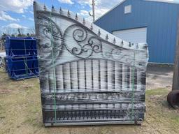 NEW GREATBEAR 14FT. BI-PARTING WROUGHT IRON GATE NEW SUPPORT EQUIPMENT European style.