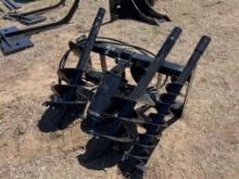 NEW MOWER KING SSECAG-Y AUGER W/ 14IN., 12IN., & 6IN. BITS SKID STEER ATTACHMENT