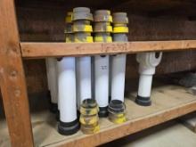 QTY OF CONTENTS OF (2) SHELVES: GATE VALVES, COVERS, CAPS SUPPORT EQUIPMENT