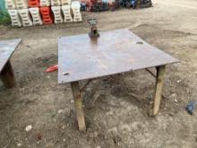 SHOP BUILT WORK TABLE W/VICE SUPPORT EQUIPMENT