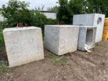 (2) CONCRETE WATER BOXES SUPPORT EQUIPMENT