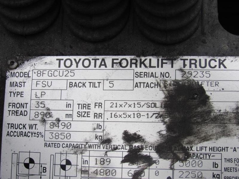 Toyota 5,000 Lb Forklift-