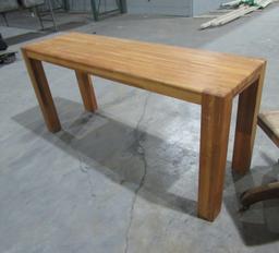 Butcher Block Table and Rolling Chair-