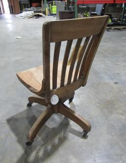 Butcher Block Table and Rolling Chair-