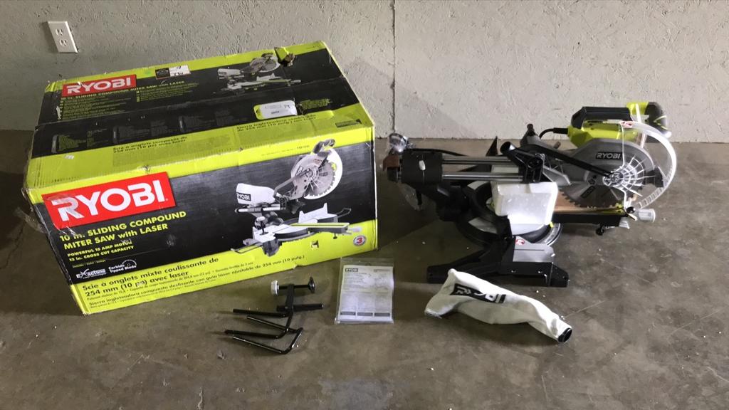 Ryobi 10" Sliding Compound Miter Saw w/ Laser-