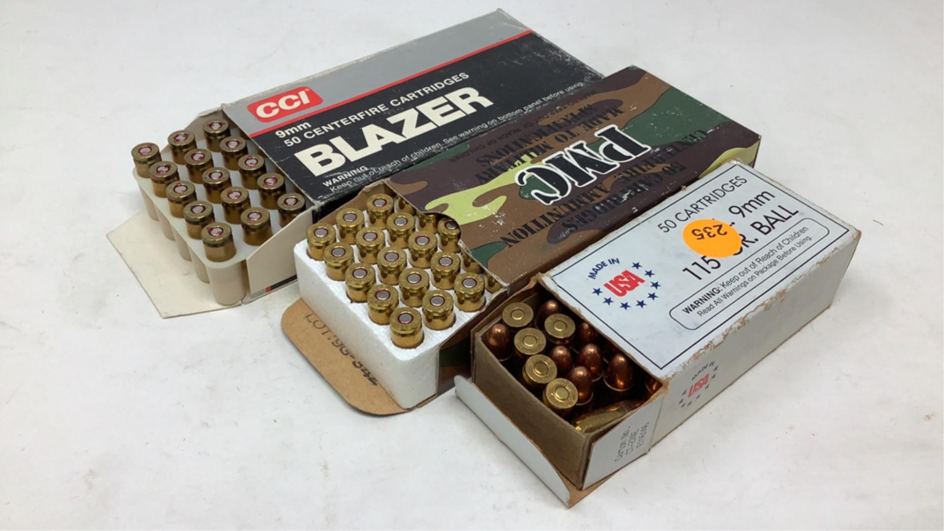 150 Total Rds Assorted 9mm-